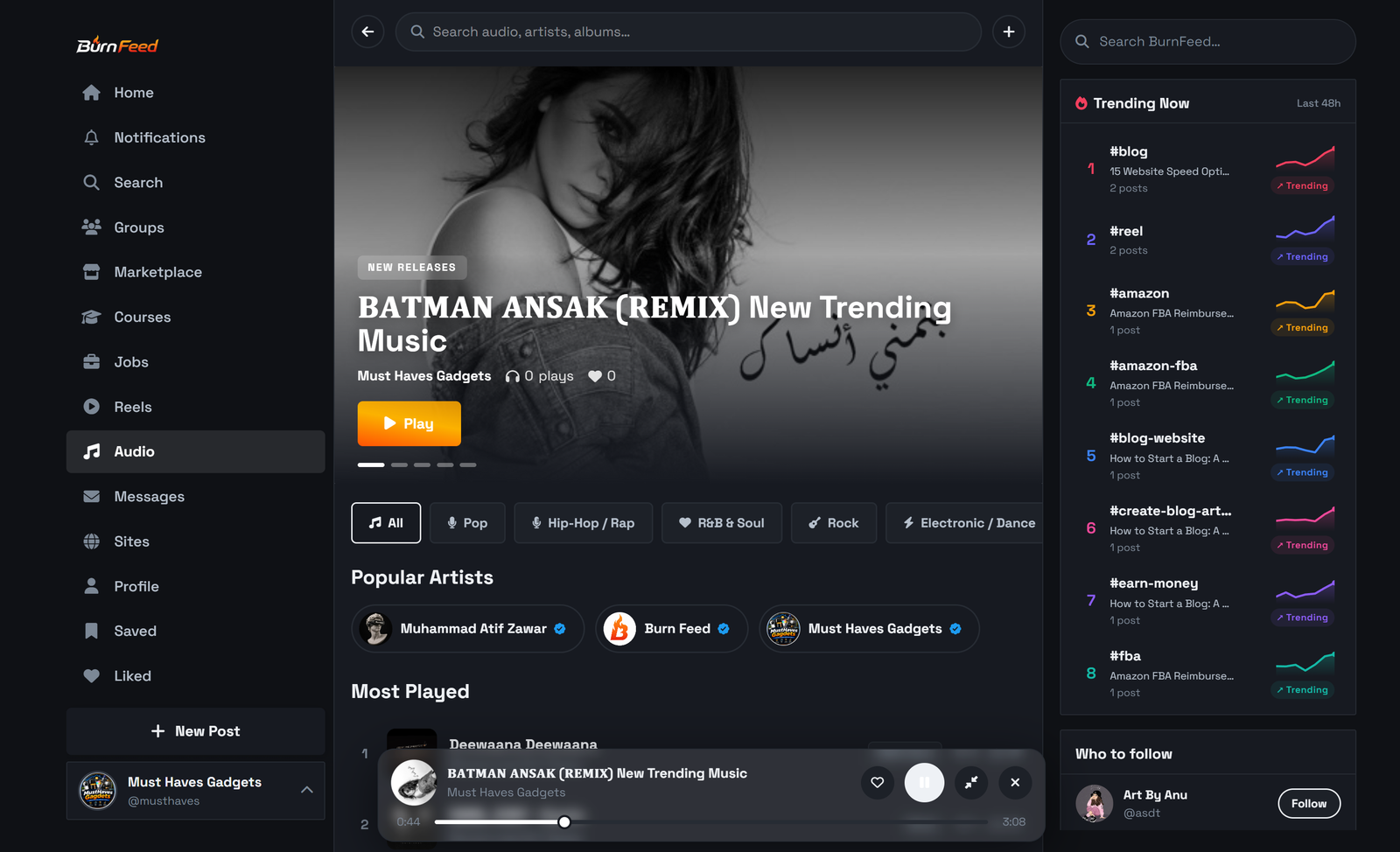 BurnFeed — Global Social Media & Community Platform screenshot