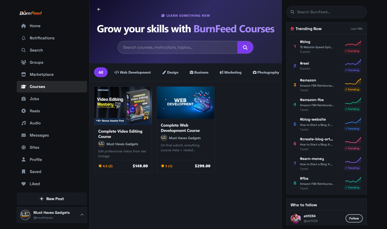 BurnFeed — Global Social Media & Community Platform screenshot
